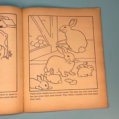 1936 Giant Farmyard Coloring Book – Partially Colored – 14 by 11 inches!