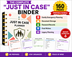 DIGITAL CONTENT- Emergency Binder Printable | End of Life Planner | Household Fa