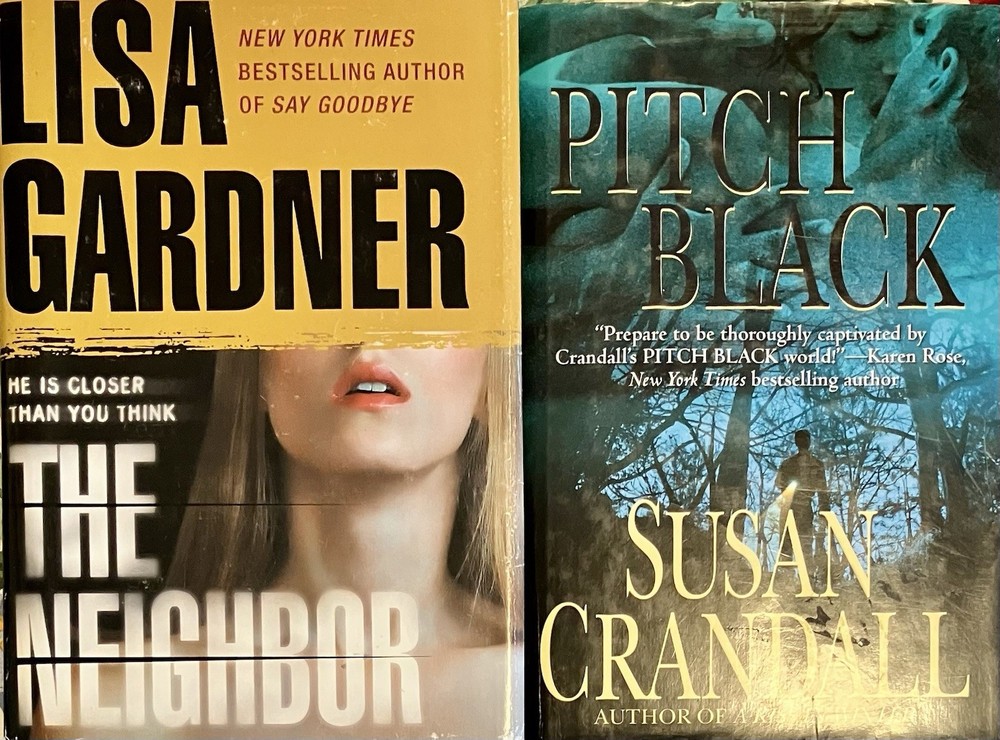 LARGE Print lot (2 hc/dj ) SUSAN CRANDALL pitch black LISA GARDNER neighbor