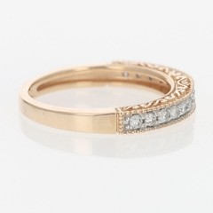.19ctw Diamond Pavé Milgrain Scroll Wedding Band Ring 14k Rose Gold Size 5