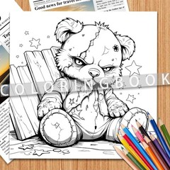 Cute Bear Coloring Book for Adults Intricate Designs Stress Relief Art