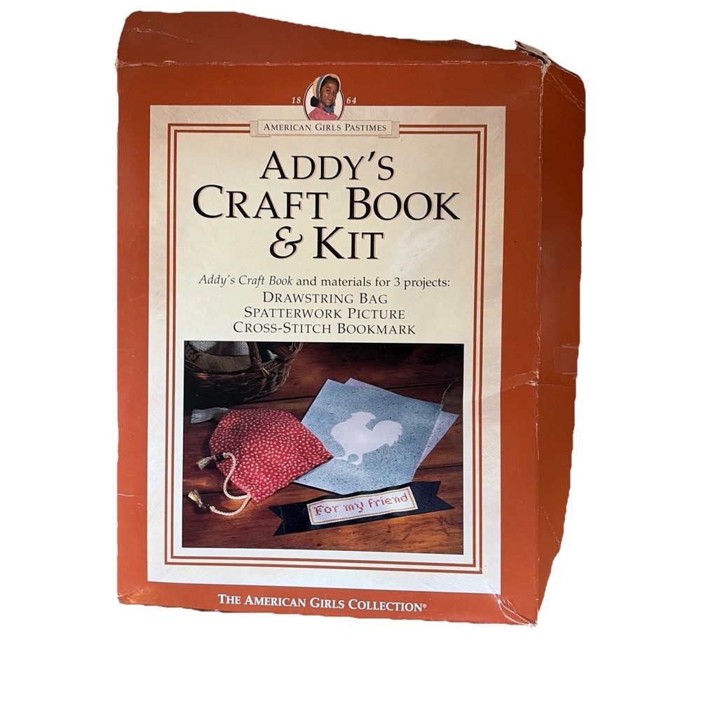 Retired American Girl Addy’s Craft Book & Kit Pleasant Co 1990s 3 Crafts Kit