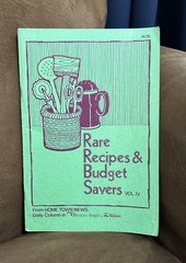 Vintage Home Town News RARE RECIPES & BUDGET SAVERS Vol. IV 112 pages c. 1978