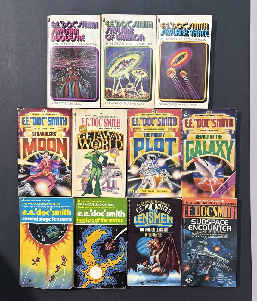 EE Doc Smith paperback Lot of 11 Lensman Skylark d’Alembert Vintage SciFi