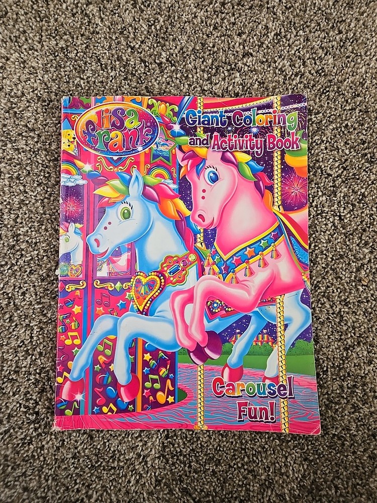 LISA FRANK Activity Coloring Book Carousel Fun Unicorn VTG 2000s Y2K Retro Kids
