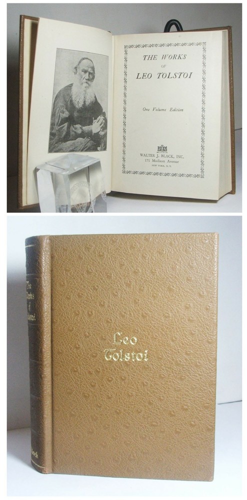 The Works of Leo Tolstoi 1928 Pebbled Hard Cover Gilt Lettering Walter Black