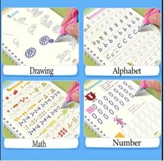 4Pc Groove Books for Kids,Magic Practice,Reusable Handwriting Workbook Kids 3+