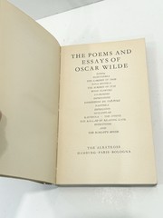 1935 Albatross Paperback #257 The Poems and Essays of Oscar Wilde w/ Dustjacket