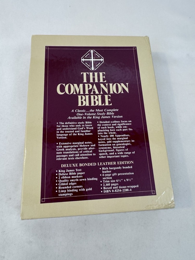 Companion Bible: King James Version, Burgundy, Bonded Leather FAST SHIP!!!