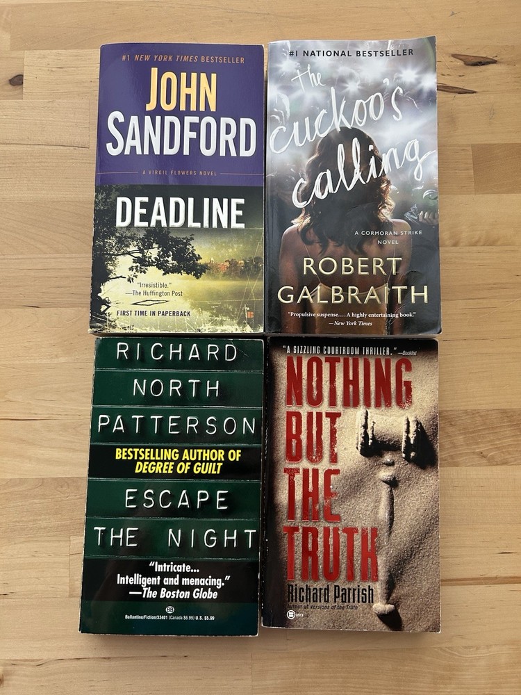 Lot of 4 Crime Thriller Suspense Paperback Books Various Authors & Titles