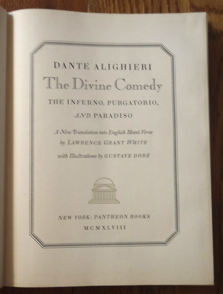 The Divine Comedy by Dante Gustave Dore Illustrations – 1948 Pantheon Hardcover