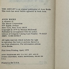 THE AMULET Michael McDowell 1979 PB Avon Books First Horror