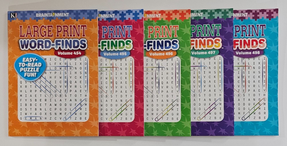 5 New Large Print Word-Finds Puzzle Books Kappa Games Vol# 454-498 ~ Search,Hunt