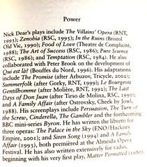 POWER a play by Nick Dear — New, unread copy
