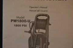POWERWASHER Model PW1800-U „OPERATOR’S MANUAL” 1800 PSI 26 Pages INSTRUCTIONS