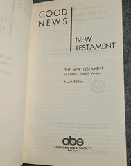 Good News New Testament In Today’s English Version 4th Edition Paperback