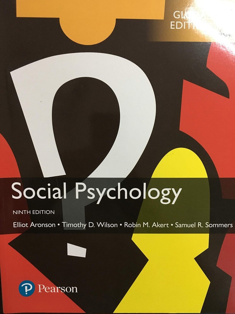 Social Psychology, Global Edition By Elliot Aronson, Timothy D.