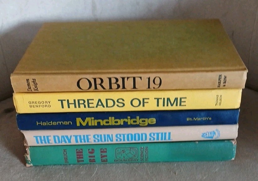 Vintage Science Fiction Hardcover Lot 5 Books Haldeman Damon Knight Clarke Era