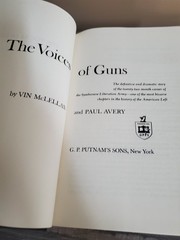 THE VOICES OF GUNS by Vin Mclellan and Paul Avery HC Book 1977