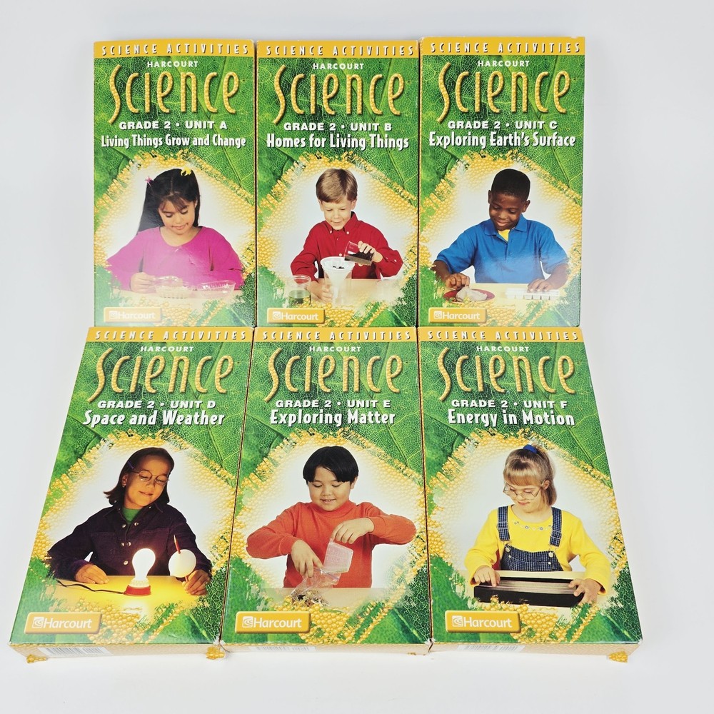 Complete VHS Set Of 6 Harcourt Science Grade 2 Activities Unit A – F Homeschool
