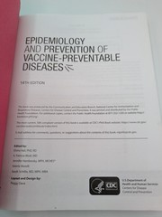 Epidemiology and Prevention of Vaccine-Preventable Diseases 14th ed CDC