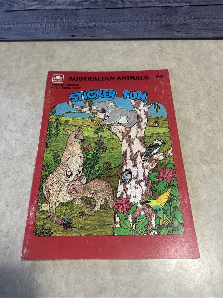 Vintage Australian Animals Sticker Fun Coloring Book 1983 New Unused