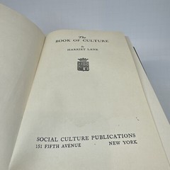 Antique VTG Woman’s Library The Book of Culture by Harriet Lane 1922 62 pages HC