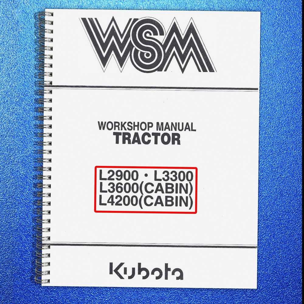 KUBOTA L2900 L3300 L3600 L4200 WORKSHOP MANUAL WSM – WIRE FIXED – JACKET – COLOR