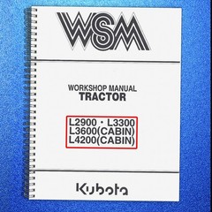 KUBOTA L2900 L3300 L3600 L4200 WORKSHOP MANUAL WSM – WIRE FIXED – JACKET – COLOR