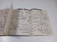 Vintage 1988 All About Dinosaurs Coloring Book w/ Pull Out Poster, Random House