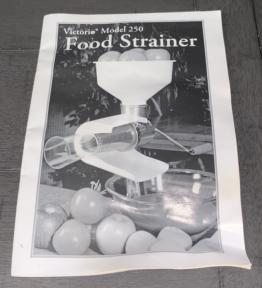 B9 VICTORIO VKP250 MANUAL RECIPE BOOK DELUXE FOOD STRAINER REPLACEMENT 12 PAGES