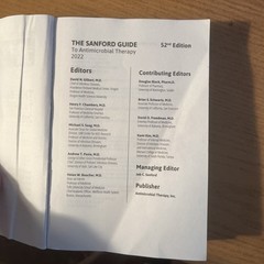 The Sanford Guide to Antimicrobial Therapy 2022