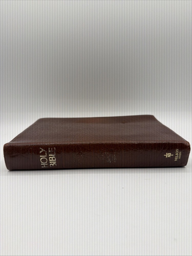 Holy Bible The Open Bible Edition Nelson 658BR Brown Leather 1975 Red Letter