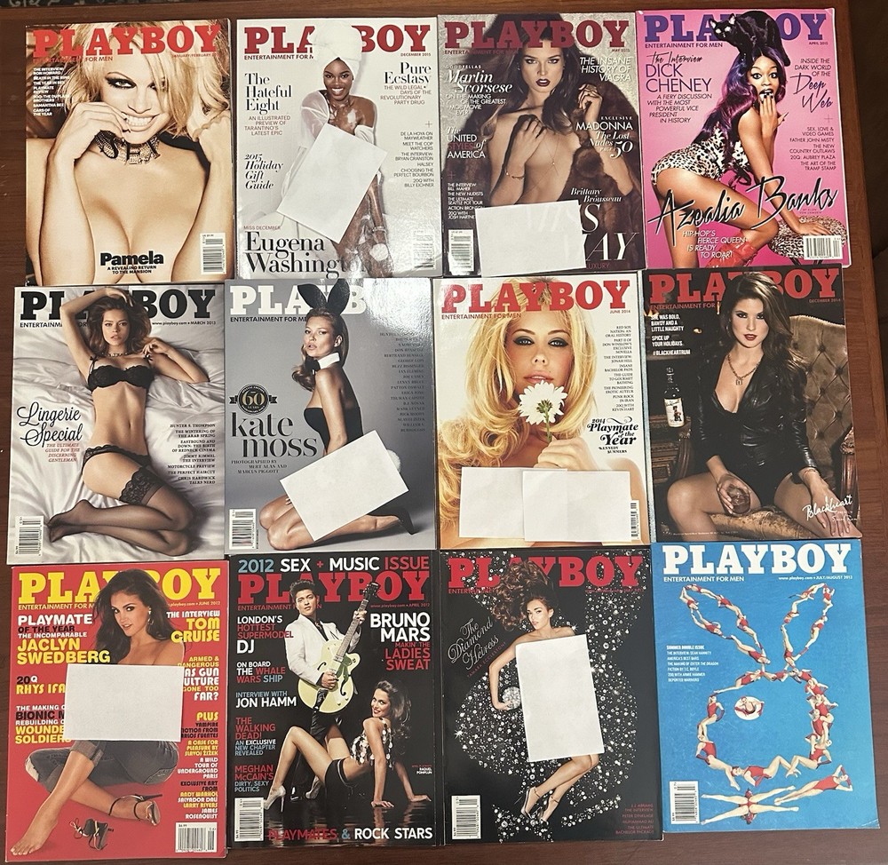 Playboy Magazine Lot of 12 (2012–2015) Pamela Anderson Kate Moss Madonna