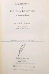 MASTERPIECES OF CHRISTIAN LITERATURE Summary Form 1960s Frank Magill 2 Vol Set
