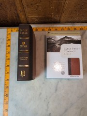 HCSB Large Print Compact Red Letter Bible Brown/Tan LeatherTouch by Holman