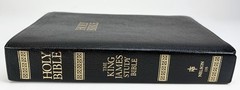 King James Study Bible – Black Bonded Leather – Gilded-Gold Page Edges – Nelson