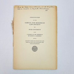 1931 Mordecai’s Miscellanies Duke Law Founding Dean SIGNED Association Copy