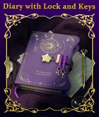Inspirational Faux Leather Diary with Lock & Pen – 360 Pages of Dreams