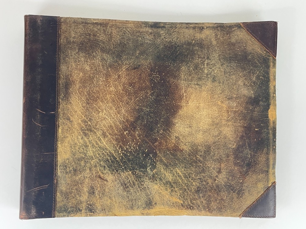 Leather sketchbook rugged *15 x 12 inches* large format heavy paper unmarked