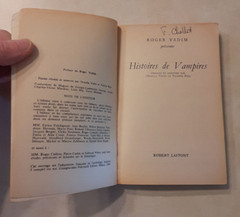 Roger Vadim Vampire Stories Histoires de Vampires Vintage Horror Paperback 1960s