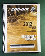 2012 Can-Am Renegade 1000 Owner’s Manual: 156 Pages & Protective Covers