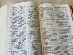 Bible NASB Open Bible 1985 Expanded Edition Red Letter Burgundy Hardcover