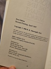 Supersight: The Lens Implant Miracle [Hardcover] Signed.