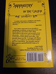 Sapphistry : The Book of Lesbian Sexuality by Pat Califia – 1996 – 3rd ed.