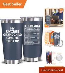20 Oz BPA-Free Steel Tumbler – Perfect Gift for Grandfather’s Birthday & More