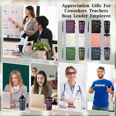 18 Pcs Difference Maker Gifts 17 oz Coffee Mug Tumbler A5 Leather Journal wit…
