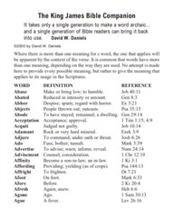 KING JAMES BIBLE COMPANION | DAVID W DANIELS | 24 PAGES | 600 WORDS | 100 PACK