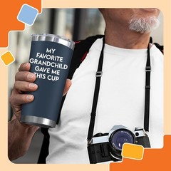 20 Oz BPA-Free Steel Tumbler – Perfect Gift for Grandfather’s Birthday & More