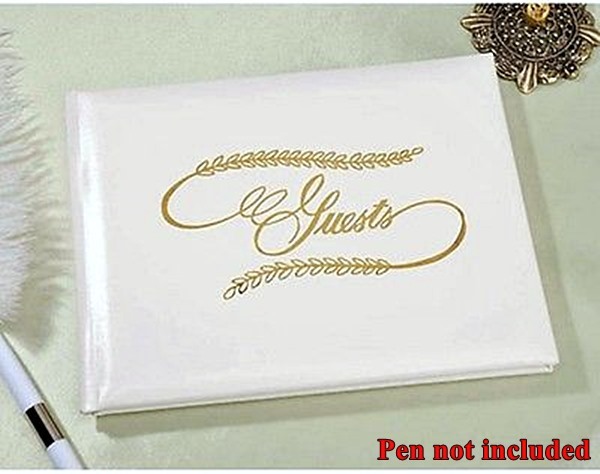 NIB VICTORIA LYNN Wedding GUEST BOOK EMBOSSED GOLD FRONT 32 Double Side Pages